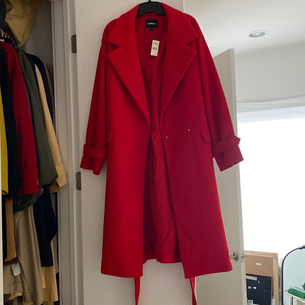 Red Express Wrap Coat (Size L) Red NWT